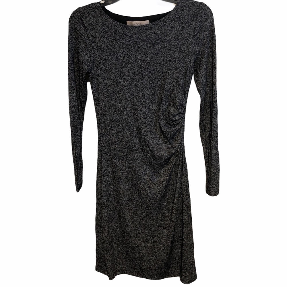 Long Sleeved Gray LOFT Dress